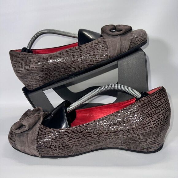 Pas De Rouge Tate Tatatpe Flats Snake Skin Metallic Print Women's 9 EU 40 - Picture 1 of 11